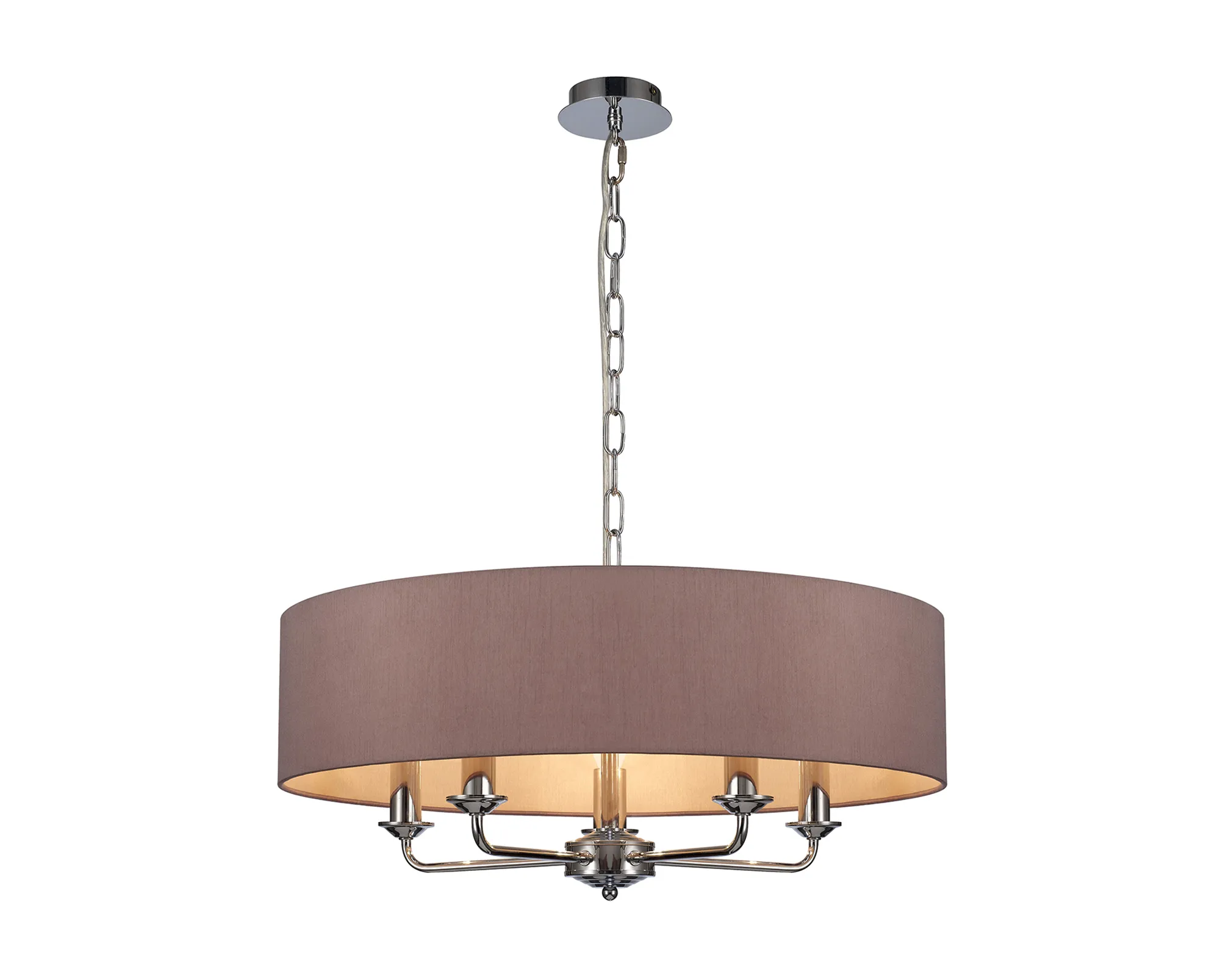 Banyan 60cm 5 Light Pendant Polished Chrome; Taupe/Halo Gold